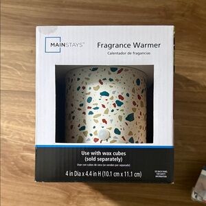 Mainstays Cream Terrazzo Wax Warmer with Multicolor Speckles